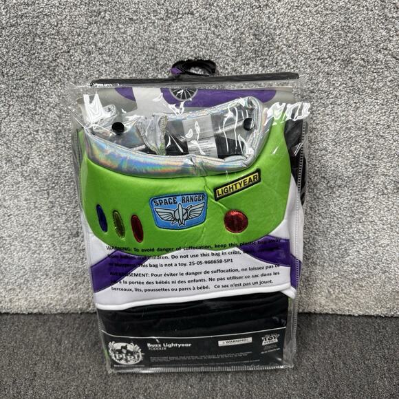 Spirit Halloween Buzz Lightyear Costume Size 5T-6T Toy Story Jumpsuit Hood Wings - Picture 4 of 6